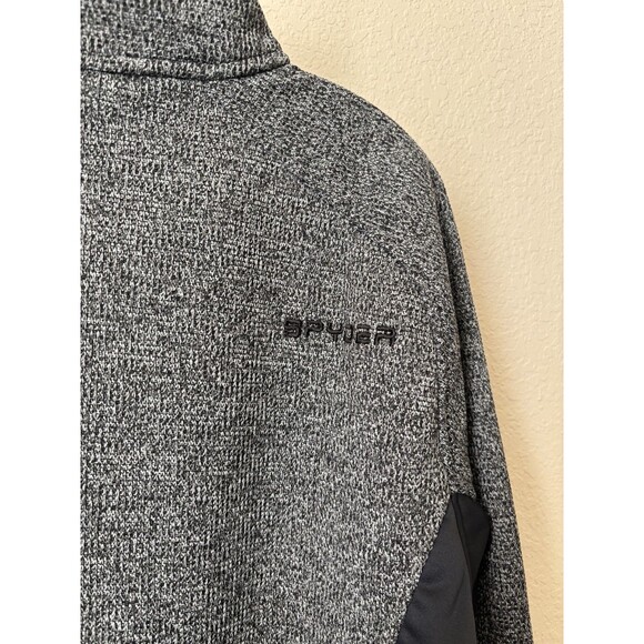 Spyder Men's Size Large Gray Black Bandit Half Zip Pullover Jacket Sweater - Picture 5 of 7